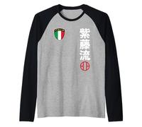 Team Karate Shito Ryu Italy Flag Kanji Japanese Martial Arts Maglia con Maniche Raglan