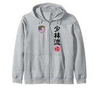 Team Karate Shorin Ryu USA Flag Japanese Martial Arts Felpa con Cappuccio