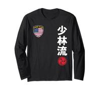Team Karate Shorin Ryu USA Flag Japanese Martial Arts Maglia a Manica