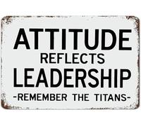 Team Motivation Quote Vintage Tin Sign Leadership Attitude Saying Rustic Wall Art for Home Office (8 X 12