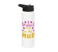 Team Mudding ATV Princess Anche nel fango corre divertente Stainless Steel Insulated Water Bottle