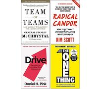 Team of Teams, Radical Candor, Drive Daniel H. Pink, set di raccolta di 4 libri The One Thing