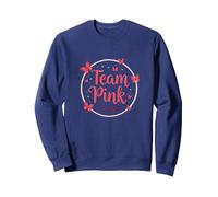 Team Pink It's a Girl Baby Shower Butterfly Celebration Felpa, Unisex per Adulti, Navy, L