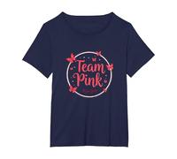 Team Pink It's a Girl Baby Shower Butterfly Celebration Maglietta, Donna Plus-Size, Navy, 5X
