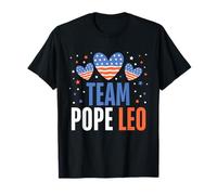 Team Pope Leo USA Flag Heart Patriotic Maglietta