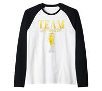 Team Prosecco Wine Stag Party Donne Barista Maglia con Maniche Raglan