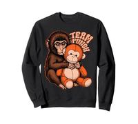 Team Punch Baby Monkey Trendy Japan Meme Cute Monkey Lover Felpa