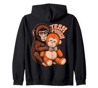 Team Punch Baby Monkey Trendy Japan Meme Cute Monkey Lover Felpa con Cappuccio