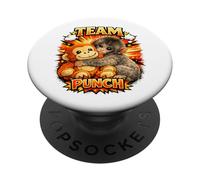Team Punch Carino Baby Scimmia Abbracciare Plushie Comic Artwork PopSockets PopGrip Adesivo