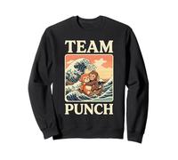 Team Punch Scimmia Carino Baby Giappone Onda Giapponese Felpa