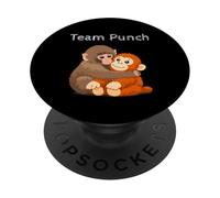 Team Punch The Monkey Triste Macaque Cute Baby PopSockets PopGrip Adesivo