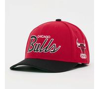 Mitchell & Ness Chicago Bulls NBA Team Script 2.0 Rosso Nero Berretto Snapback Curvo Regolabile