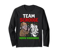 Team Scrooge Tee Grumpy Gioco di Parole Natalizio per Adulti Merry KissMyAss Maglia a Manica