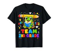 Team Second Grade Cute Frog Reading Back To School Classroom Maglietta