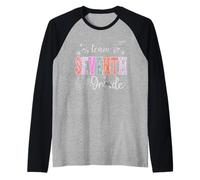 Team Settimo Grado Felice Primo Giorno di Scuola Ritorno a Scuola Maglia con Maniche Raglan