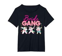 Team Sposa - JGA/Addio al Nubilato Maglietta, Donna Plus-Size, Nero, 1X