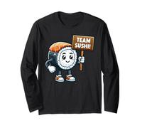 Team Sushi Roll, Mascotte di Pesce Crudo, Cucina Giapponese Maglia a Manica