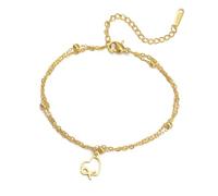TEAMER Bracciale per cancro al seno Ciondolo Nastro rosa simbolo di consapevolezza Nastro per il cancro Gioielli ispiratori per le donne (Oro)