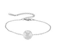 TEAMER Bracciale San Michele regolabile in acciaio inox braccialetto San Michele Il grande protettore Arcangelo amuleto gioielli religiosi per le donne, 20*20mm, Acciaio inossidabile, Nessuna pietra