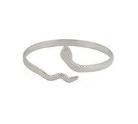 TEAMER Bracciale serpente in acciaio inox Collana serpente Wrap Anello serpente impilare orecchino Punk Serpent Animal Gioielli per le donne (Bracciale serpente - Argento)