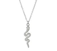 TEAMER Bracciale serpente in acciaio inox Collana serpente Wrap Anello serpente impilare orecchino Punk Serpent Animal Gioielli per le donne (Collana di serpenti - Argento)