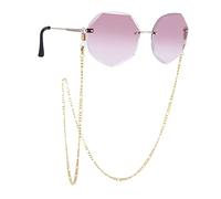 TEAMER Catena per occhiali da sole in acciaio inossidabile con perline catene per occhiali da sole cordino per occhiali da collo per donne, Catena ro - Oro, taglia unica