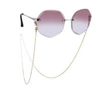 TEAMER Catena per occhiali da sole in acciaio inossidabile con perline catene per occhiali da sole cordino per occhiali da collo per donne, Onda d'acqua - Oro, taglia unica