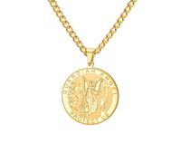 TEAMER Collana Angelo Custode Il nostro ciondolo a medaglia religiosa rotonda co