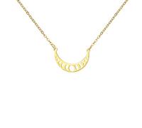 TEAMER Collana con ciondolo a forma di luna in acciaio inossidabile, gioiello astrologico lunare e celeste per donna, 22*14mm, Acciaio inossidabile, Nessuna pietra preziosa