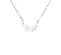 TEAMER Collana con ciondolo a forma di luna in acciaio inossidabile, gioiello astrologico lunare e celeste per donna, 22*14mm, Acciaio inossidabile, Nessuna pietra preziosa