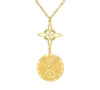 TEAMER Collana con ciondolo a forma di nodo strega di San Michele, il grande protettore dell'arcangelo amuleto, gioiello di protezione doppio amuleto, adjustable, Acciaio inossidabile, Nessuna pietra