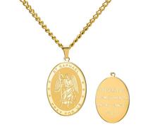 TEAMER Collana con ciondolo di San Raffaello Arcangelo della guarigione e della protezione San Raffaello collana con ciondolo amuleto gioielli religiosi per le donne, Adjustable, Acciaio inossidabile