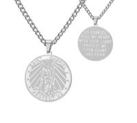 TEAMER Collana con medaglia di San Gabriele Arcangelo Guardiano Benedizione Speranza e Protezione Collana di San Gabriele Amuleto Gioielli religiosi per le donne, regolabile, Acciaio inossidabile