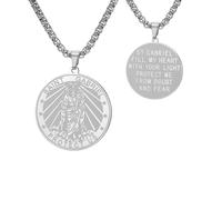 TEAMER Collana San Gabriele Guardiano Benedizione Speranza e Protezione San Gabriele Arcangelo Collana Gioielli religiosi per gli uomini, 25*25mm, Acciaio inossidabile, Nessuna pietra preziosa