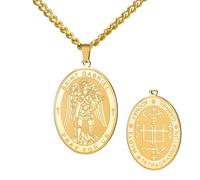 TEAMER Collana San Gabriele Guardiano Benedizione Speranza e Protezione San Gabriele Arcangelo Medaglia Collana Amuleto Gioielli Religiosi per le Donne, Adjustable, Acciaio inossidabile, Non pietra