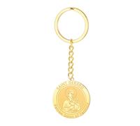 TEAMER Delicato Portachiavi con Medaglia di San Gerardo Ciondolo con il Santo Patrono della Fertilità e della Maternità Gioiello Religioso Cattolico con Medaglia per Donna (Oro)