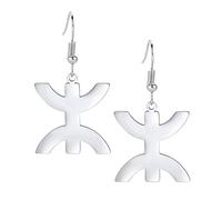 TEAMER in acciaio inox Africa Berberi Simbolo Collana Amazigh ⵣ Lettera Etnico Amuleto Bracciale Berberi Anello Orecchino Africano Kabyle Gioielli Per Donne Uomini (Orecchini - Argento)