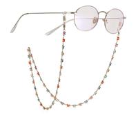 TEAMER Moda Colorato Cuore Occhiali Catena Occhiali Da Sole Cinghia Occhiali Titolare Farfalla Perline di Vetro di Lettura Cinghia per Le Donne, Farfalla colorata - Catena d'argento, 30.71*0.26 inch