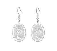 TEAMER Orecchini pendenti San Gabriele Guardian Blessing Hope & Protection San Gabriele Arcangelo orecchini amuleto gioielli religiosi per le donne, 20*26mm, Acciaio inossidabile, Non pietra preziosa