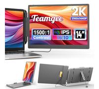 Teamgee 14" 2K Monitor Portatile per Laptop, 2160x1440P IPS 16:10 Doppio Schermo PC Portatile per Laptop 13'' a 17" USB A e HDMI Plug & Play per Mac Windows Chrome PS5