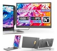 Teamgee 2K Monitor Portatile, Schermo Portatile 14" 2160x1440P QHD IPS Monitor per Laptop Schermo del Laptop per Mac Windows Chrome da 13,3'' a 17'' USB-C e HDMI Plug and Play