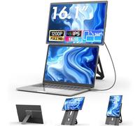 Teamgee Monitor Portatile 16.1", IPS FHD 1200P con Supporto Magnetico Regolabile in Altezza 360°, Dual Display Ultra Sottile per Mac/Win/Chrome (Laptop 13-17.3"), Montaggio VESA