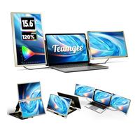 Teamgee Monitor Portatile, Schermo Portatile 15,6'' FHD 1080P Triplo Monitor per Laptop Adatto a Tutte le Dimensioni di Laptop con Ruotabile 90°-235°&Plug And Play Per Wins/Mac/Chrome (Triple 15.6")