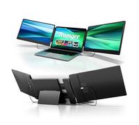 Teamgee Schermo per Laptop da 14”, Estensione Dello Schermo per Laptop FHD IPS con Piegatura a 90°/due Altoparlanti, HDMI/USB-A/Type-C Plug and Play per Laptop