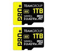 TEAMGROUP A2 Pro Plus Card 1 TB x 2 Pack Micro SDXC UHS-I U3 A2 V30, R/W fino a 160/110 MB/s per Nintendo Switch, Steam Deck, dispositivi di gioco, tablet, smartphone con adattatore TPPMSDX1TIA2V3064