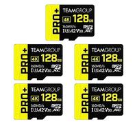 TEAMGROUP A2 Pro Plus Card 128 GB x 5 Pack Micro SDXC UHS-I U3 A2 V30, R/W fino a 160/110 MB/s per Nintendo Switch, dispositivi di gioco, tablet, smartphone, riprese 4K, con adattatore