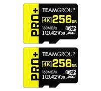 TEAMGROUP A2 Pro Plus Card 256 GB x 2 Pack Micro SDXC UHS-I U3 A2 V30, R/W fino a 160/110 MB/s per Nintendo Switch, dispositivi di gioco, tablet, smartphone, riprese 4K, con adattatore