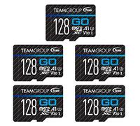 TEAMGROUP Go Card 128 GB x 5 pezzi Micro SDXC UHS-I U3 V30 4K per GoPro & Drone & Action Camera Scheda di memoria flash ad alta velocità con adattatore per sport all'aria aperta, riprese 4K, Nintendo