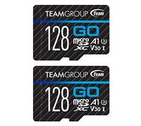 TEAMGROUP Go Card TGUSDX128GU364 - Confezione da 2 schede micro SD da 128 GB per GoPro e action camera, microSDXC UHS-I U3 V30, ad alta velocità, con adattatore per attività all'aperto, sport, riprese