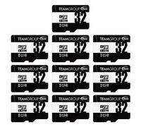 TEAMGROUP Micro 32 GB 10 Pack UHS-I U1 Classe 10 SDHC SDXC Velocità di lettura fino a 100 MB/s Flash Meomry Card ad alta velocità con adattatore per fotocamera, sorveglianza, riprese Full HD